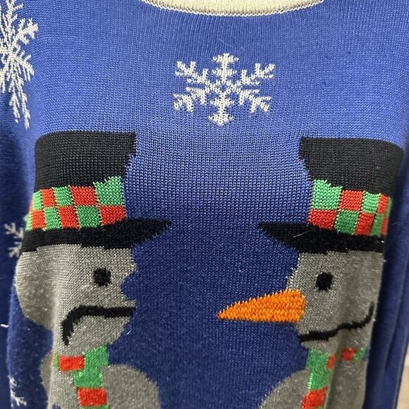 Tipsy Elves Snowman Nose Thief Ugly Christmas Sweater – Fun Holiday - Picture 5 of 10